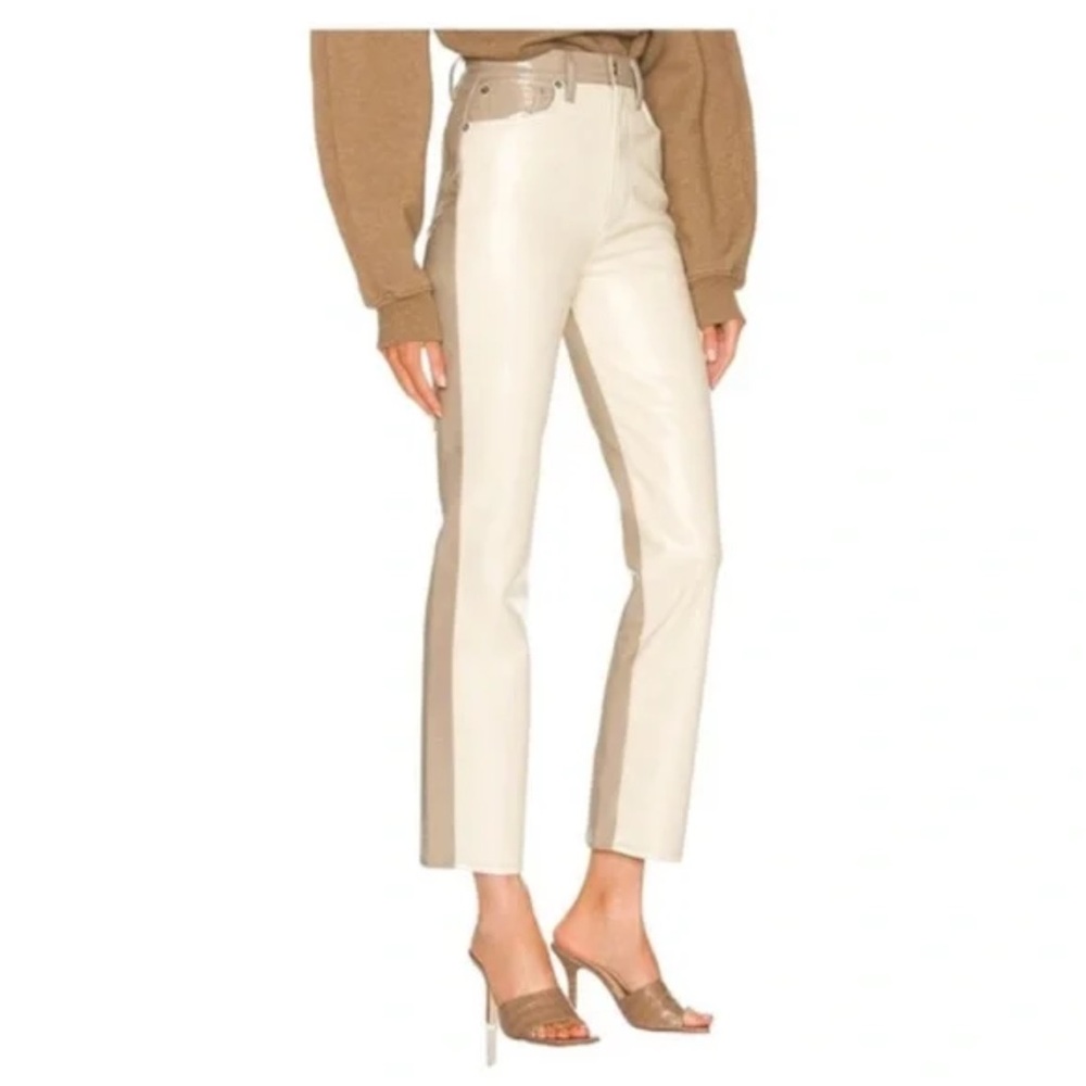 Agolde Two-Tone Paneled 90's Pinch Waist / powder & quail